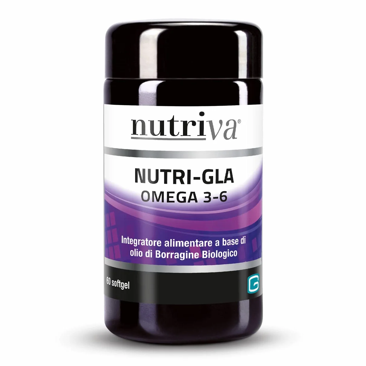 NUTRIVA Nutri-Gla Integratore Olio di Semi di Borragine Biologico Omega 3-6 60 Softgel