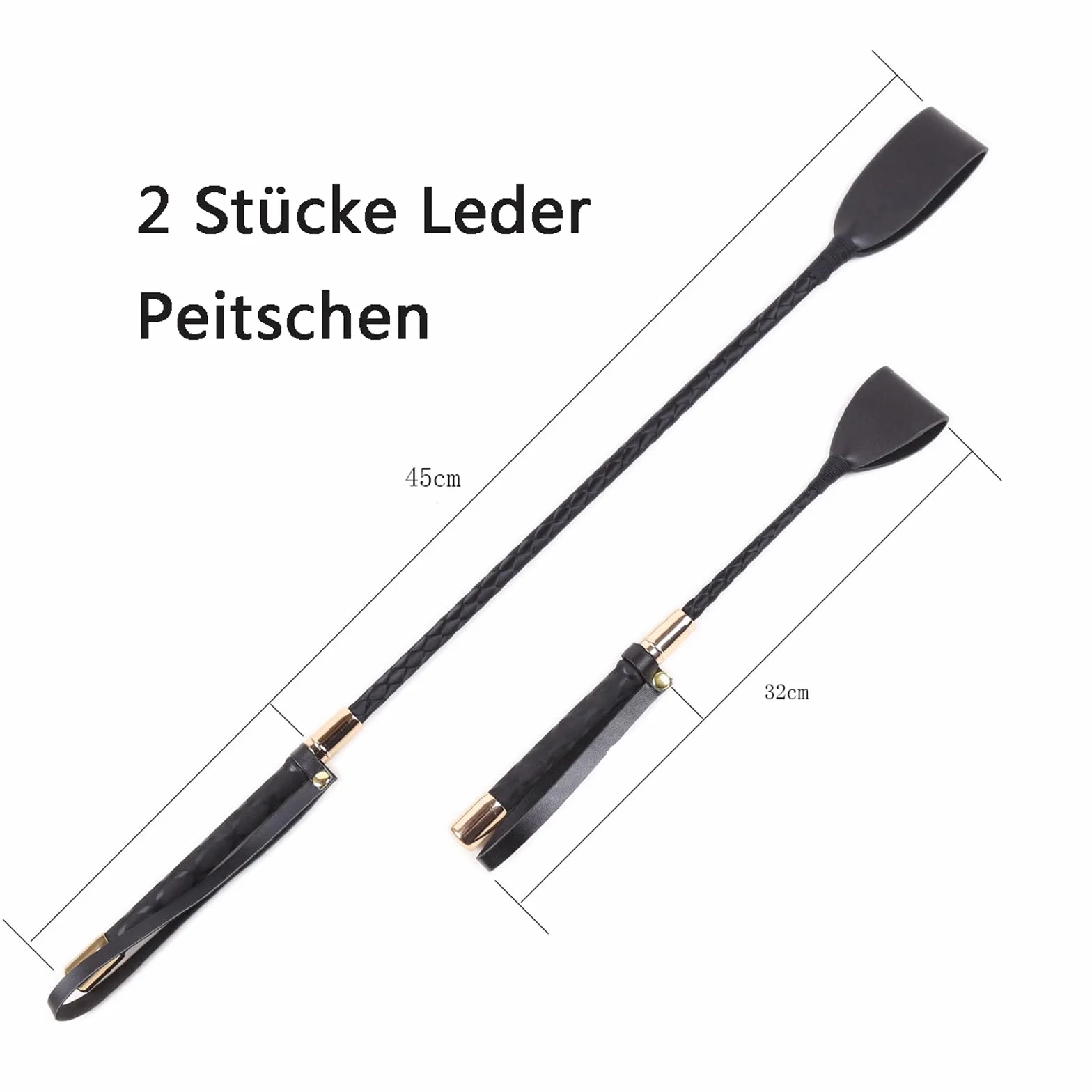 Fruste in pelle 45 cm con manico antiscivolo in gel (45 cm + 30 cm)