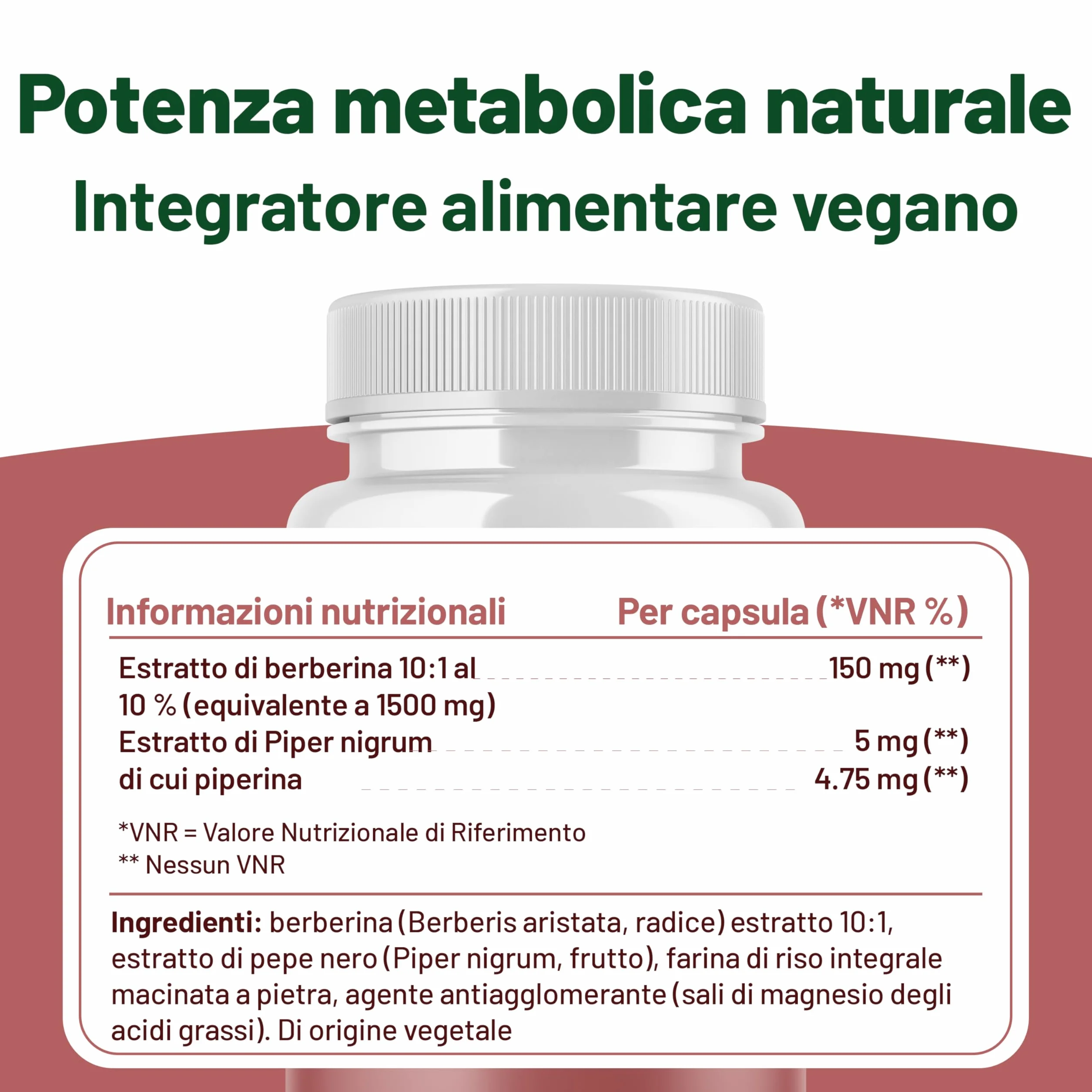Berberina 1500mg Alto Dosaggio – 60 Capsule, 2 Mesi – Supporto Metabolico e Glicemia – Prodotto nel Regno Unito