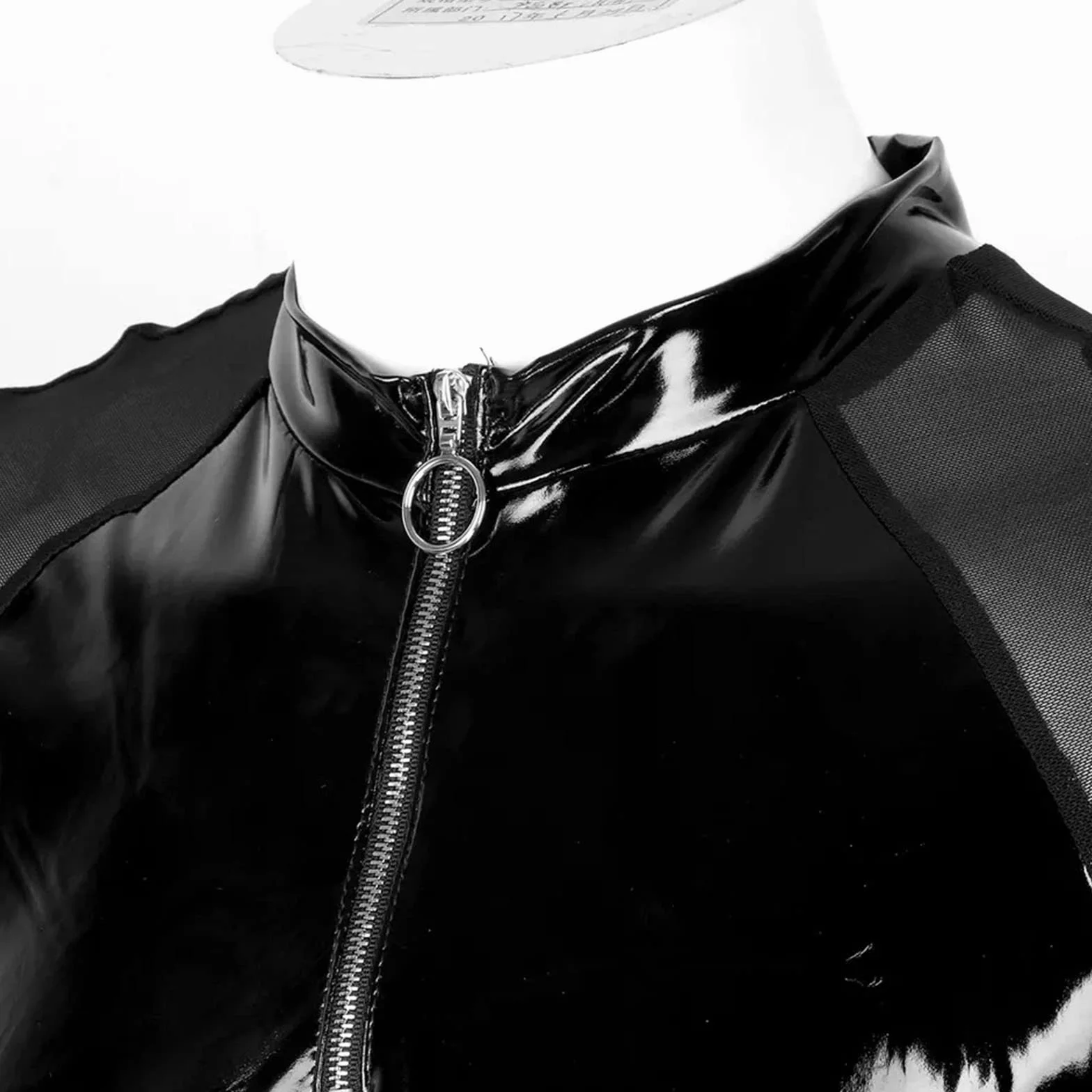Kinky costume erotico da uomo look bagnato vernice e pelle top sexy