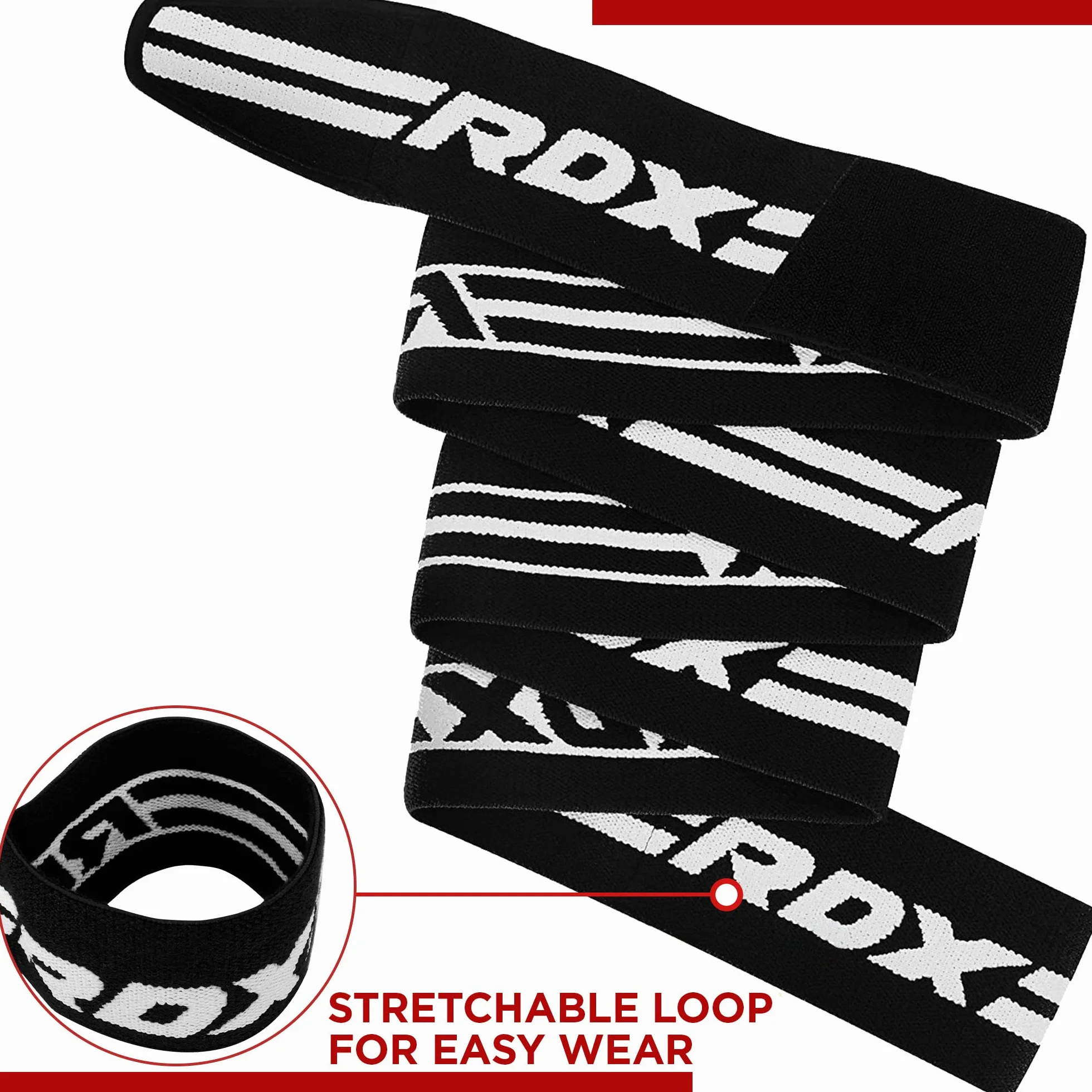 RDX Fascia Powerlifting Ginocchio Supporto 200cm Pesistica Elastica Bendaggio Knee Wraps