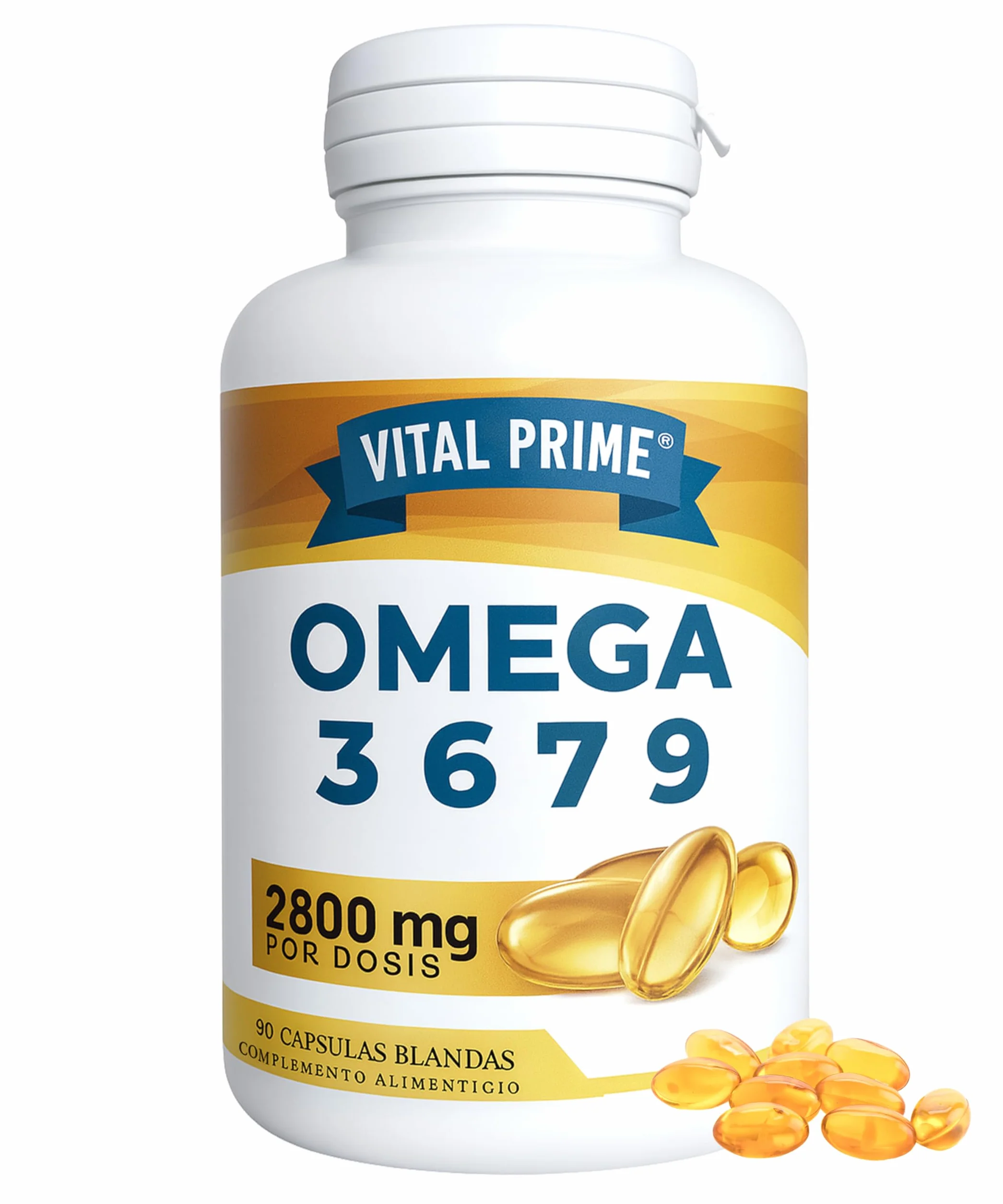 Omega 3 6 7 9 2800mg 90 Perle Capsule Molli con Oli di Lino, Enotera, Oliva, Germe di Grano e Noci di Macadamia
