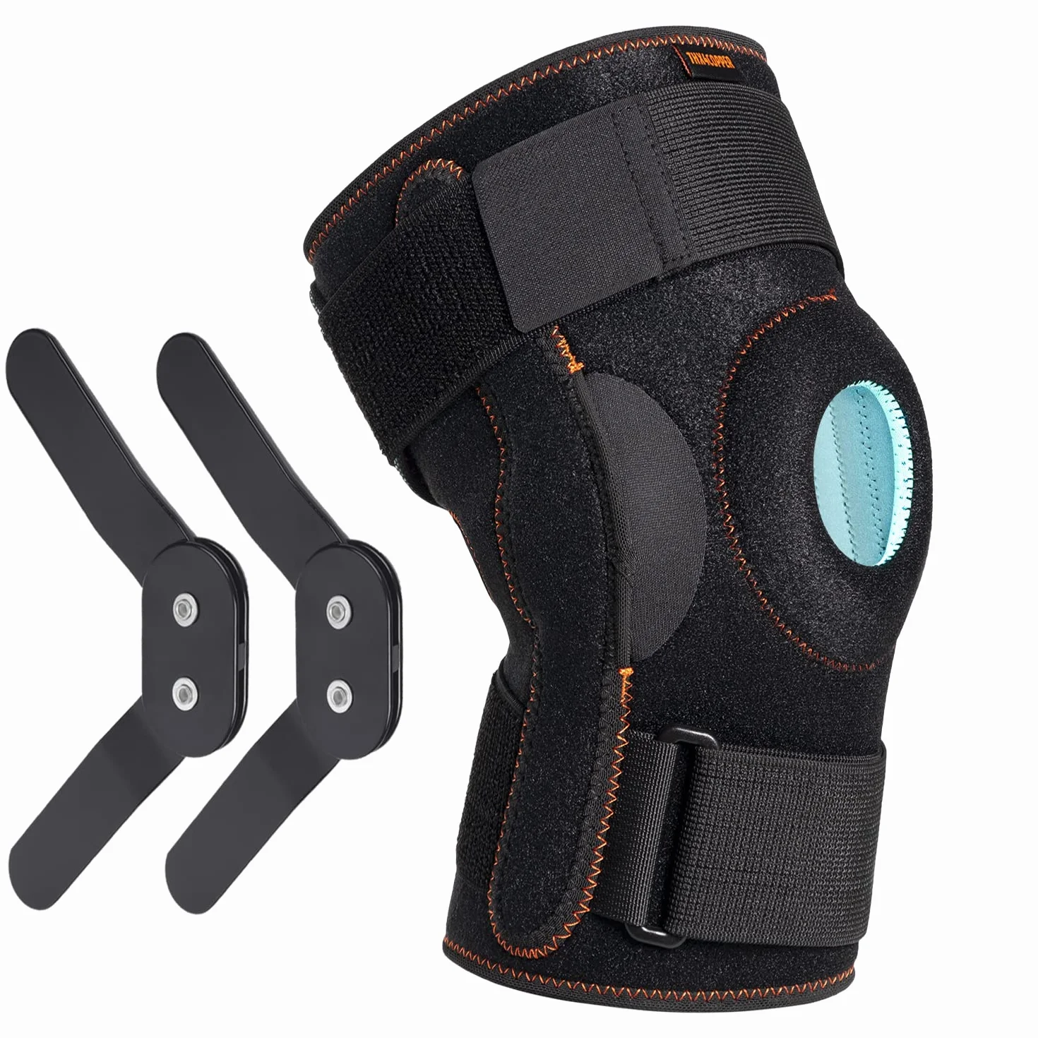 Ginocchiera pieghevole patella aperta regolabile con cinghie parallele compressione ortesi supporto per ginocchio