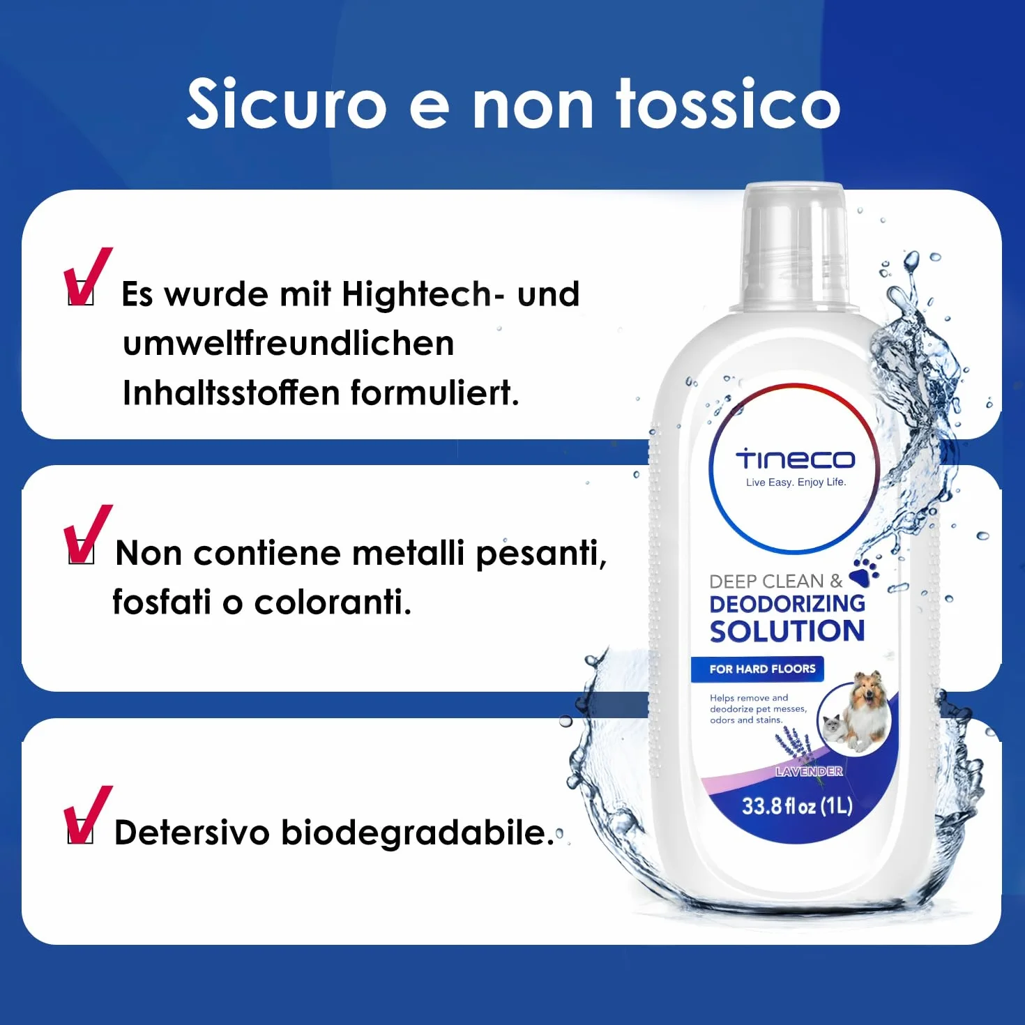 Tineco Soluzione Pulizia Pavimenti 1L Lavanda per iFloor 2/3 Breeze FLOOR ONE S3 S5 S5 Pro 2 S6 S7 Pro