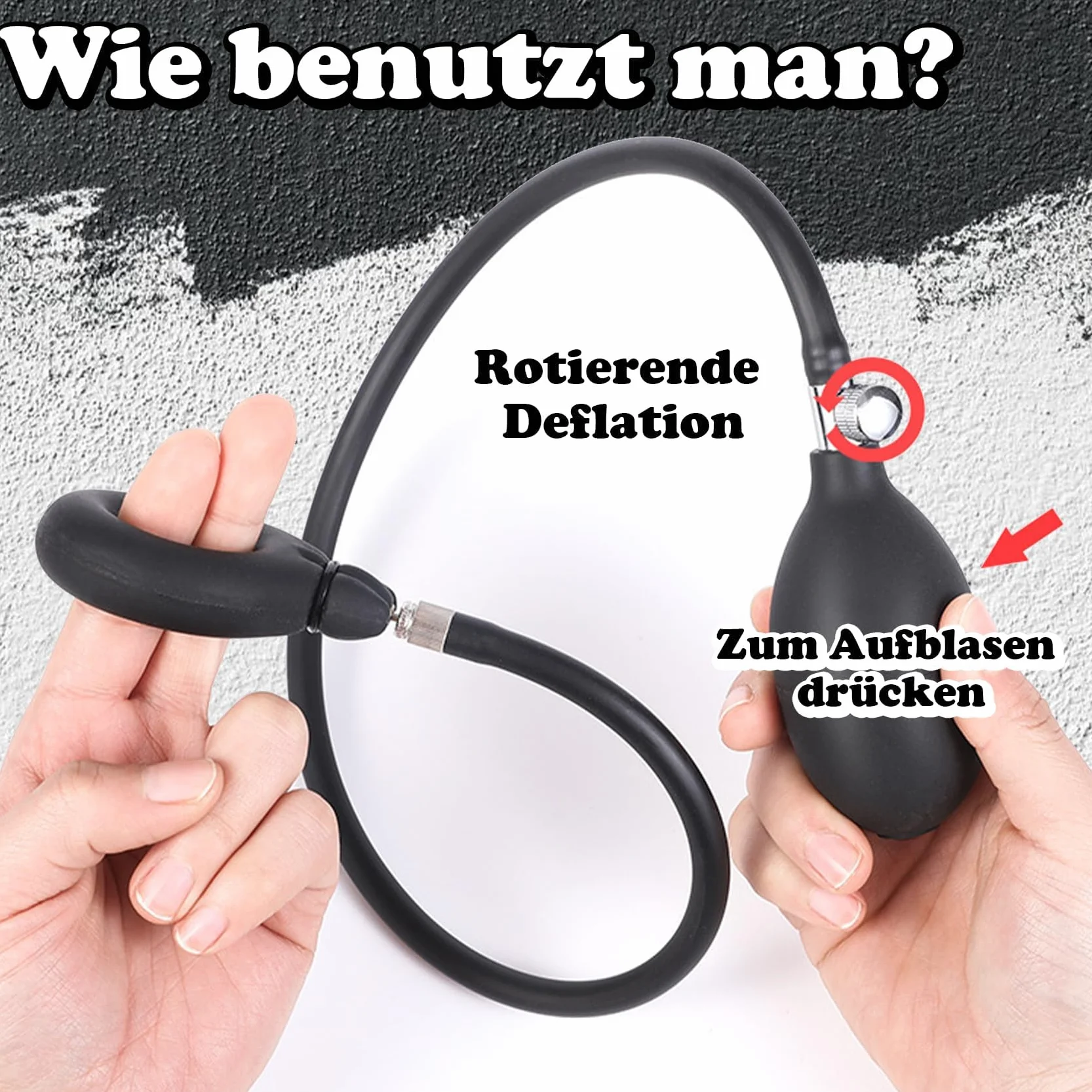 Anello Per Pene Gonfiabile Regolabile Con Pompa, Giocattoli Bdsm Per Uomo