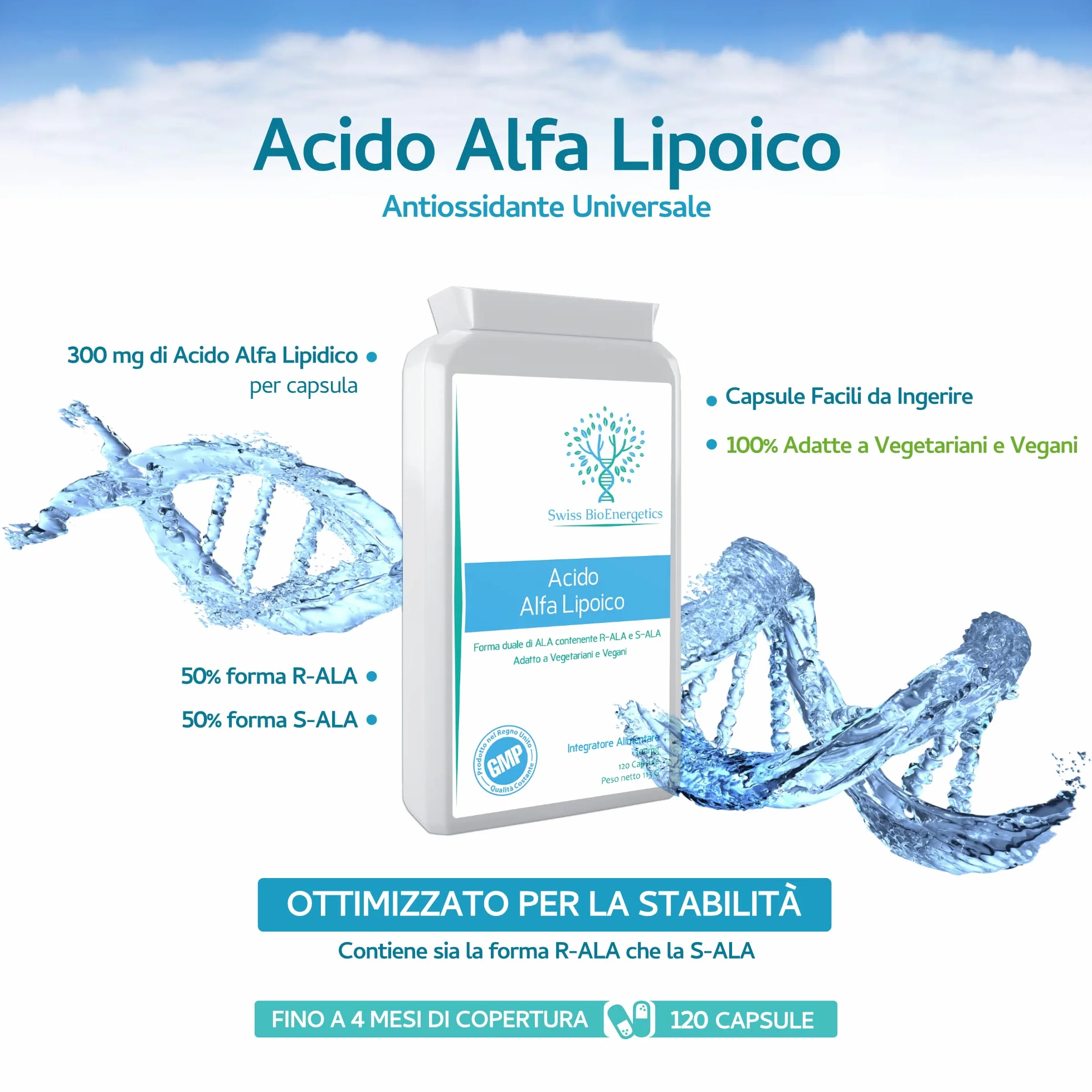 Acido alfa lipoico 300 mg 120 capsule ALA R-ALA S-ALA