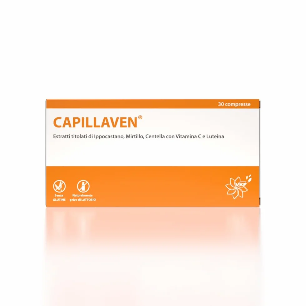 CAPILLAVEN 30 CPR Integratore con Ippocastano Mirtillo Centella Vitamina C Luteina per Capillari Rotti