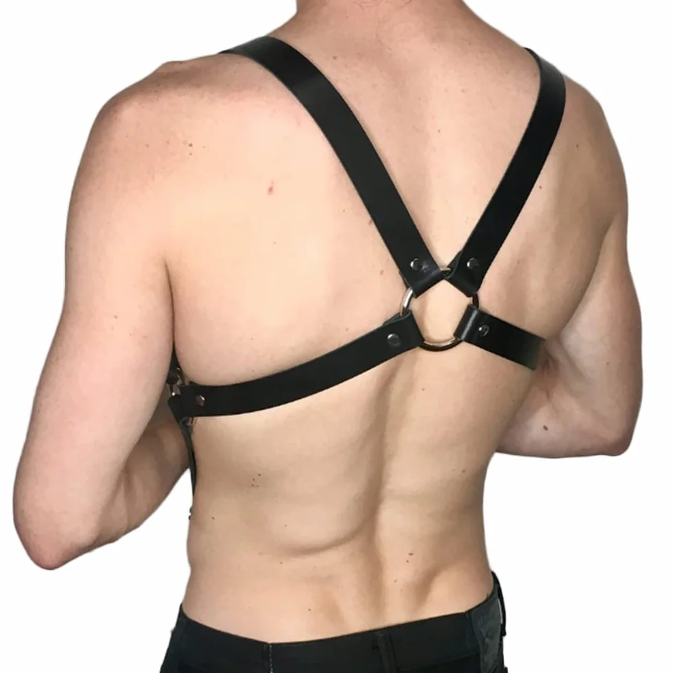 Imbracatura per il Corpo in Pelle da Uomo Cintura Harness Regolabile