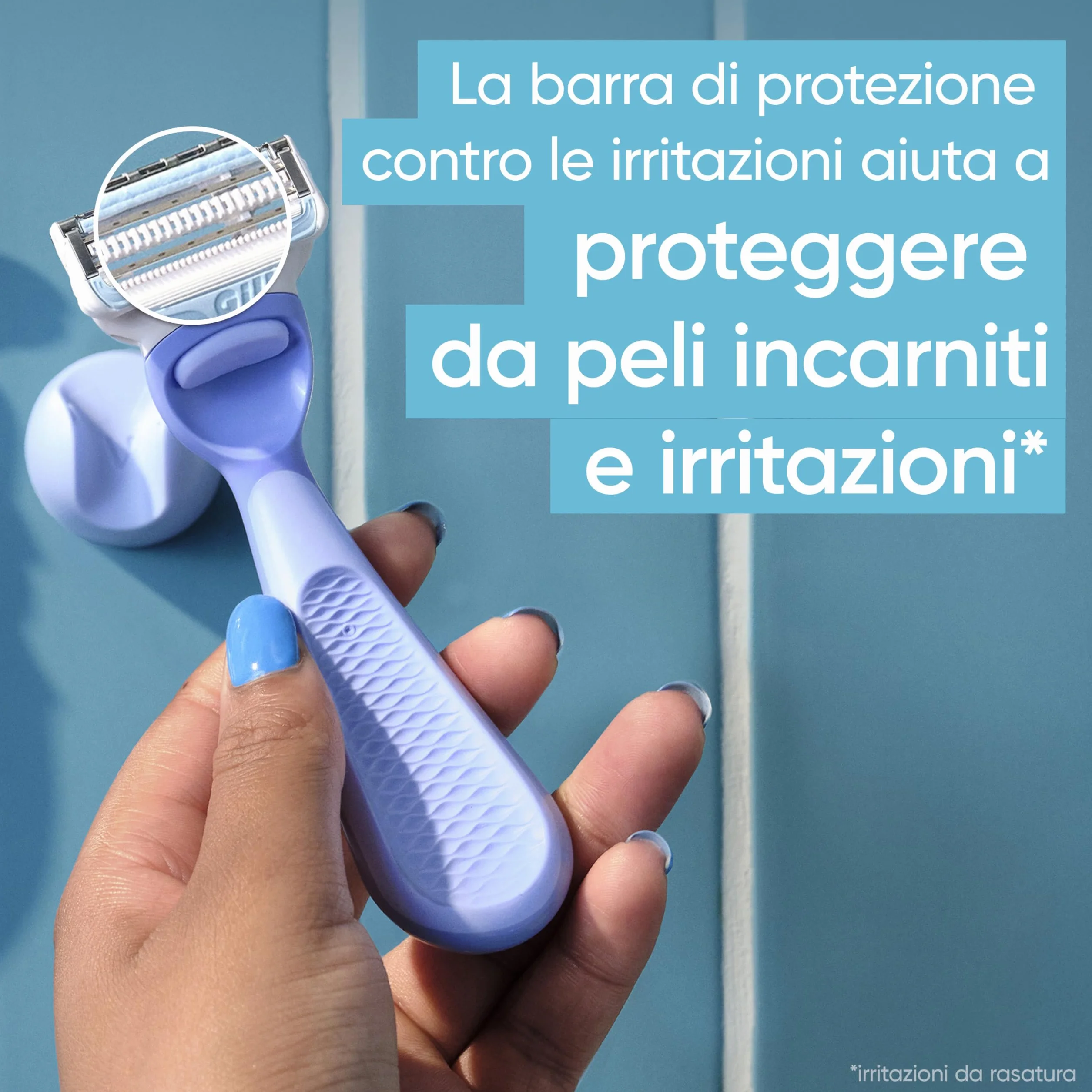 Gillette Venus Rasoio Donna Parti Intime + 3 Lamette Ricambio con Barra Anti-irritazioni