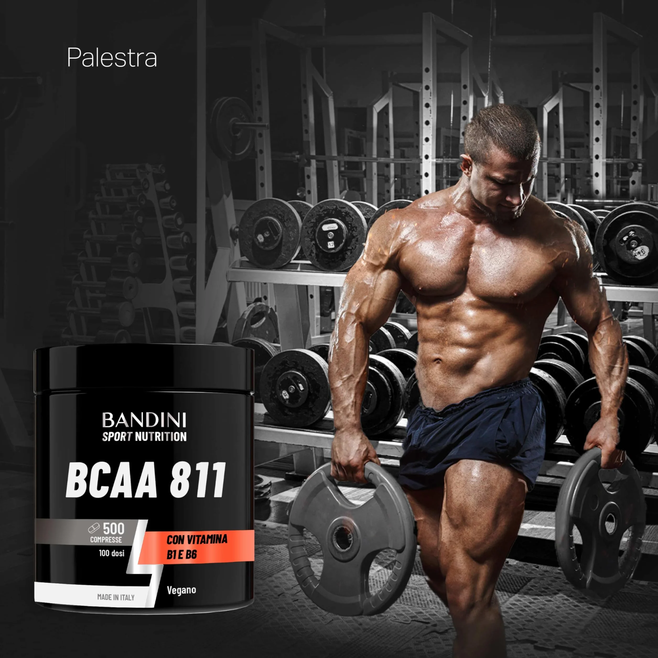 Bandini BCAA 8 1 1 500 Compresse Amminoacidi Fermentati con Vitamina B1 e B6 Leucina Isoleucina Valina