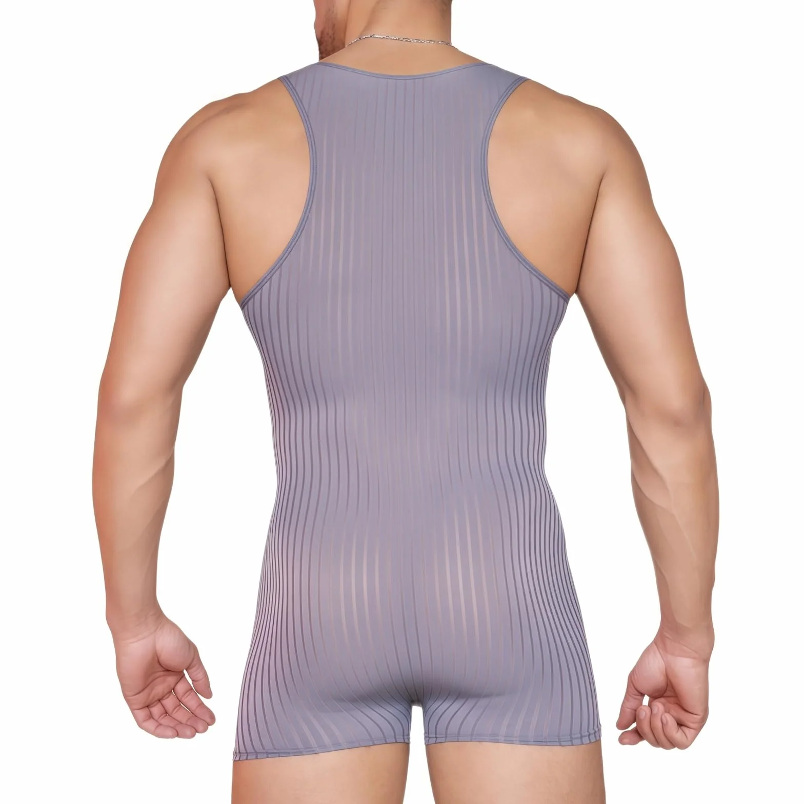 MANJIAMEI Wrestling Singlet - Tuta da uomo senza maniche, body aderente a un pezzo