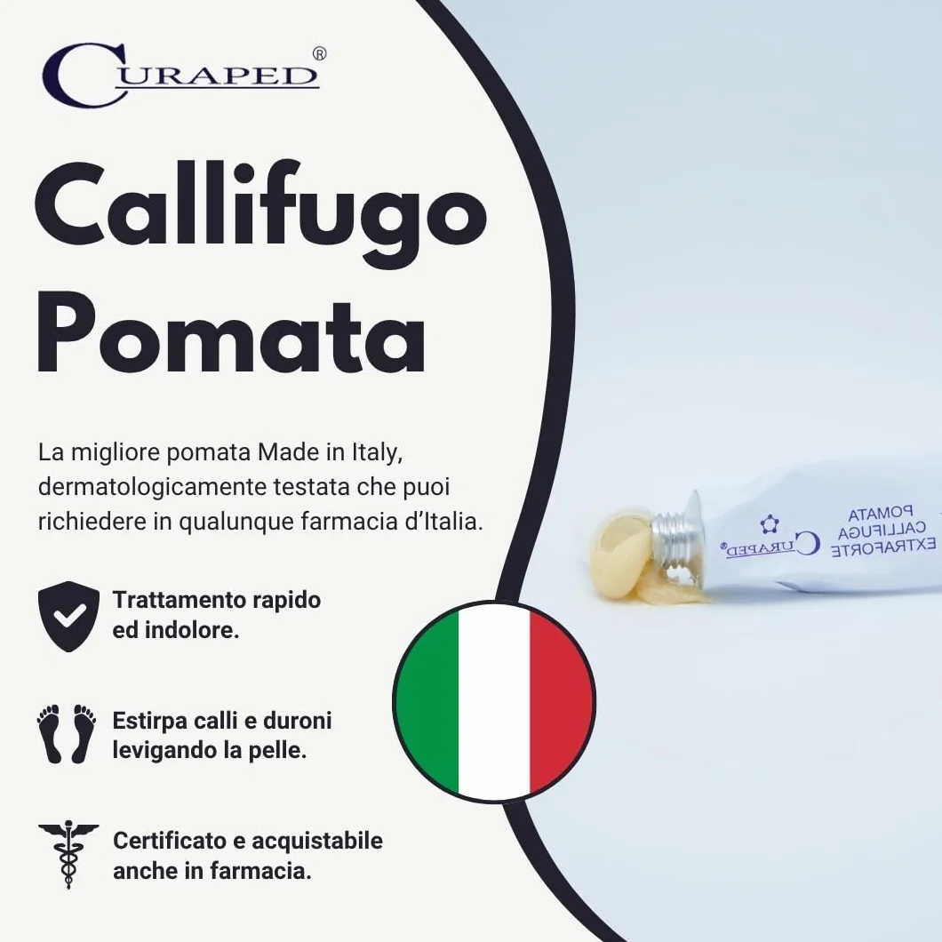 Curaped Callifugo Extra Forte Crema 7,5ml Rimozione Calli Piedi Mani Estirpa Occhio Pernice Verruche 15ml Made in Italy Pomata