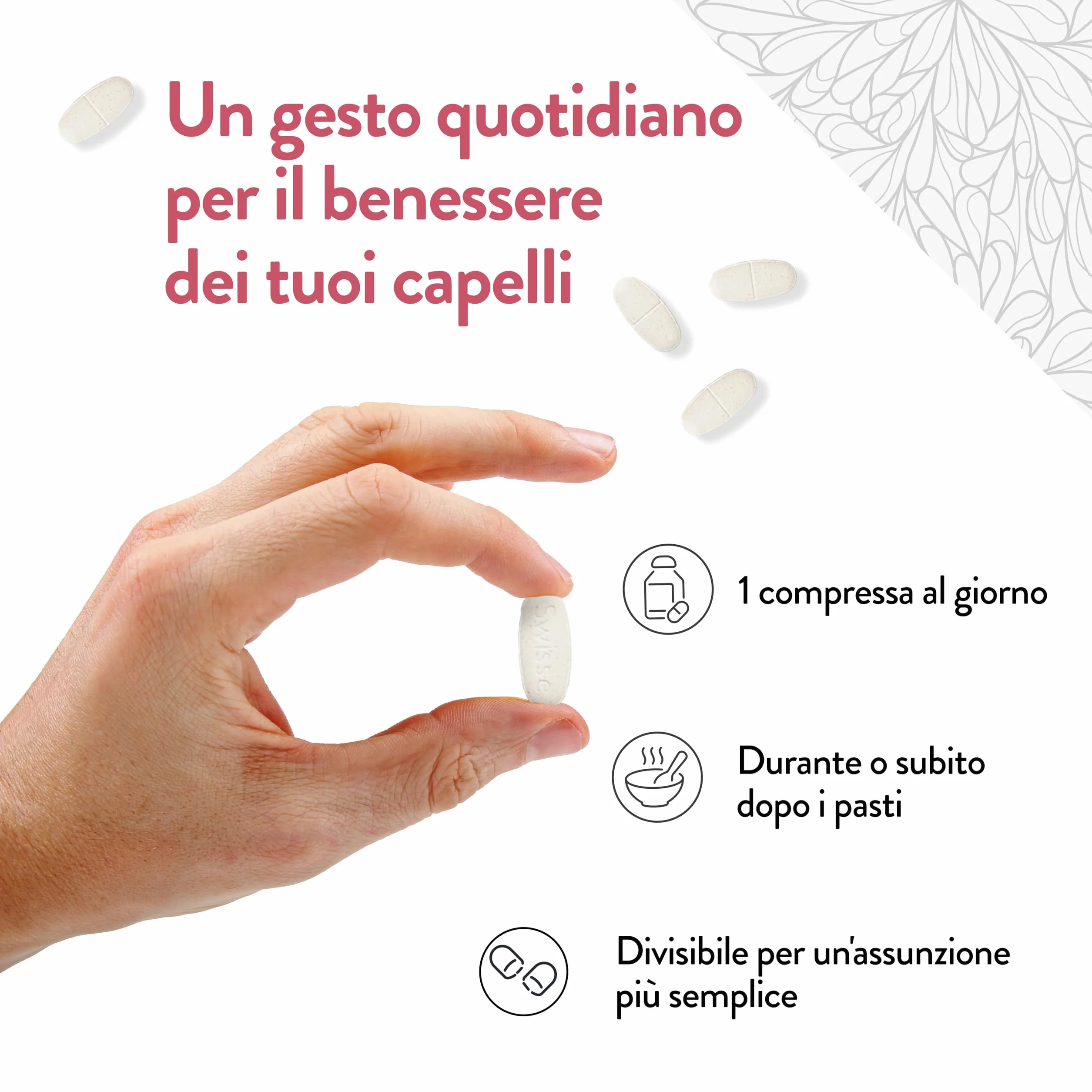 Swisse Capelli Forti Uomo Integratore Alimentare 30 Compresse 1250 mg