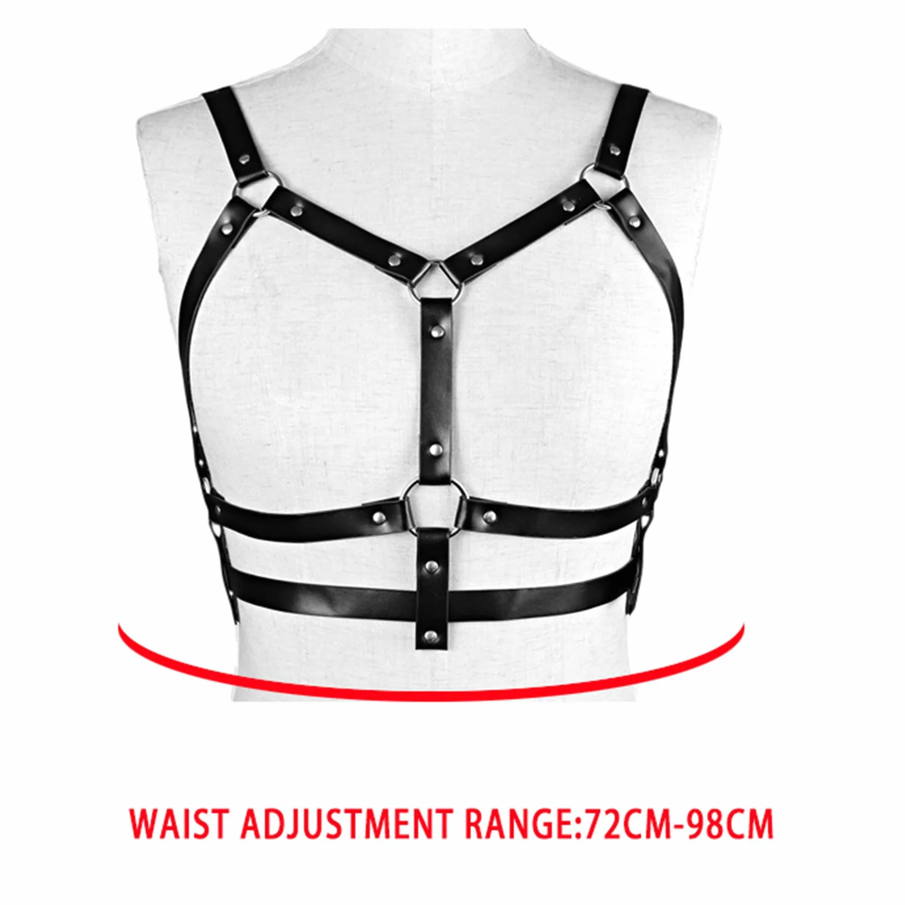 Harness da Donna in Pelle Regolabile Giarrettiere Gotica Accessori Abbigliamento Punk Fashion Body Lingerie