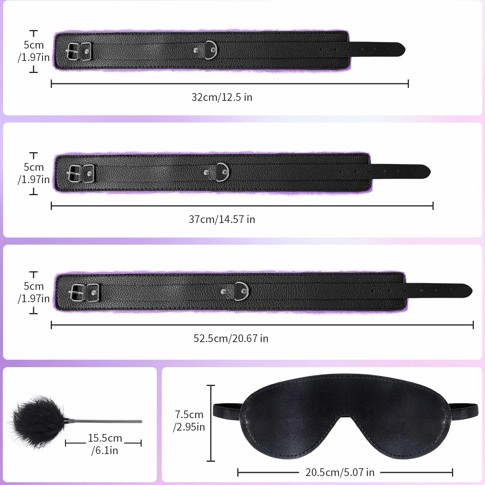Qoosea 15 Pezzi Set Bondage SM, Sex Toys Kit Plug Anale con Coda di Volpe per Esperti e Principianti