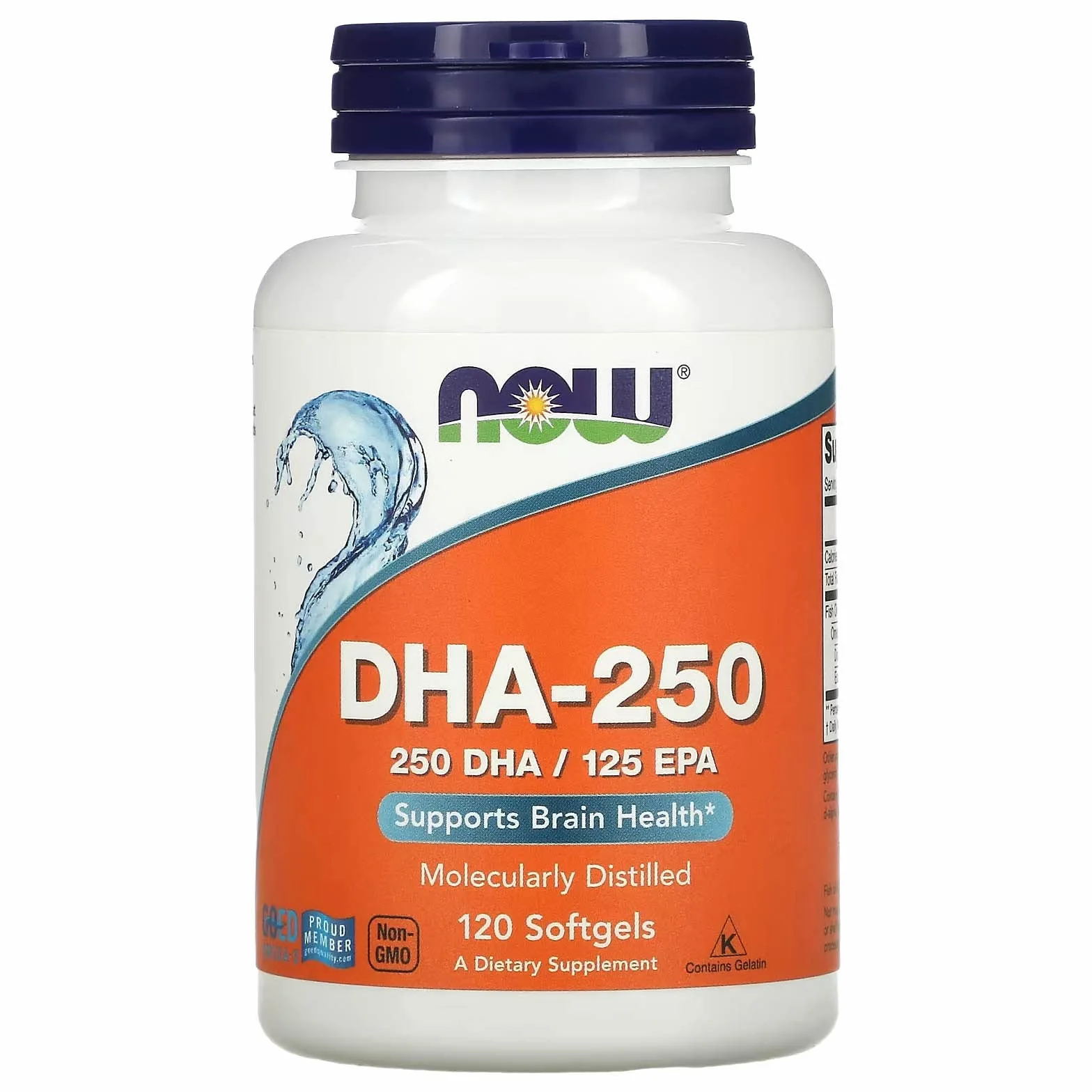 NOW Foods DHA-250 250 DHA 125 EPA 120 softgels