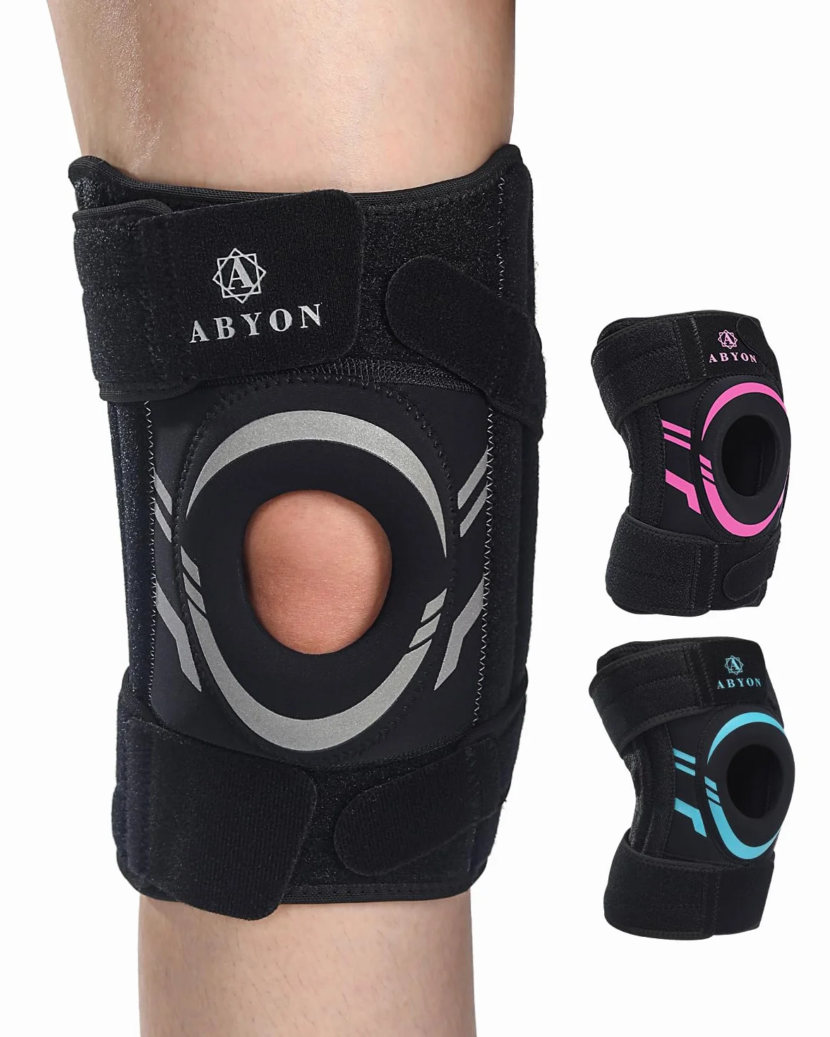 ABYON Ginocchiera Regolabile per Menisco Artrosi ACL MCL Supporto Rotuleo in Neoprene con Stabilizzatori Laterali