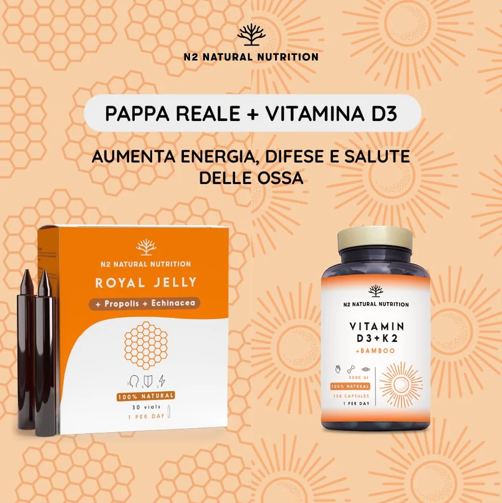 Pappa Reale Propoli Echinacea Vitamina C 80 mg 30 Flaconcini Sapore d'Arancia Natural Nutrition