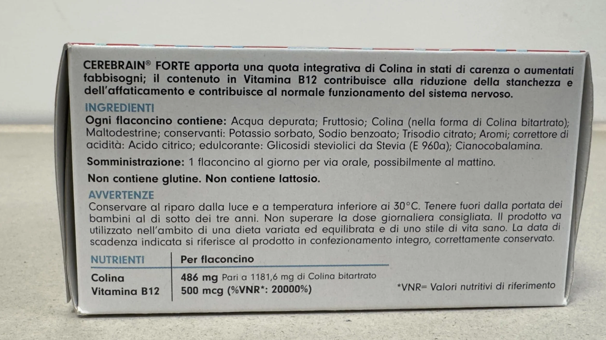 Damor Cerebrain Forte Integratore Alimentare Colina Bitartrato Vitamina B12 12 Flaconcini 15 ml